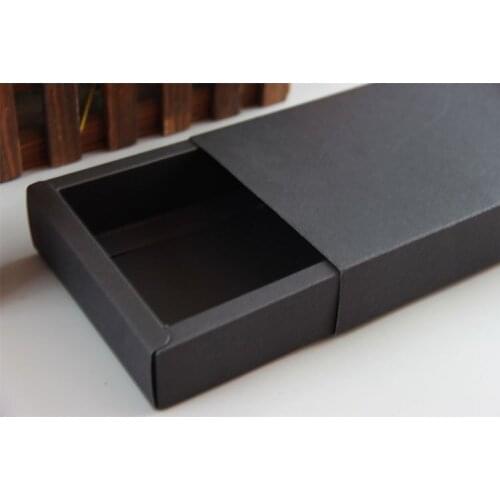 Wholesale Size16*10.2*3.4cm Black Kraft paper boxes / drawer box/ Handmade soap /tea / gift jewelry food candy box 200pcs/lot