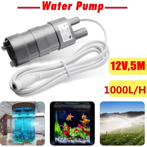 12V 600-1000L/H 5m High Water Pump Lift DC Submersible Fish Tank Brushless Booster Pump Pond Aquarium Submersible Pump Well Pump