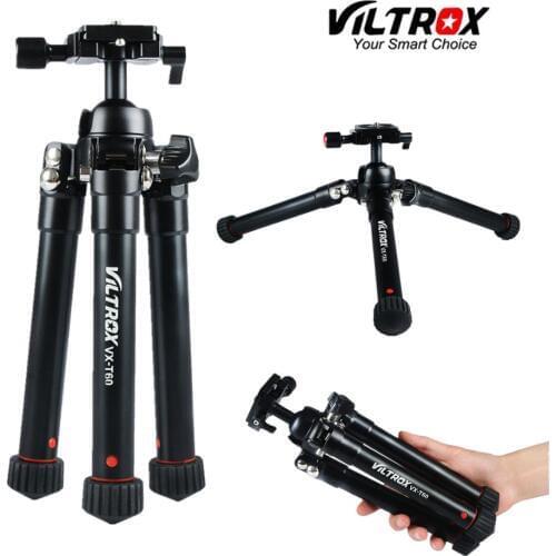 Viltrox VX-60 Mini Table Tripod Camera Portable folding Desktop Aluminum Compact Tripod with Ball Head for DSLR Sports camera