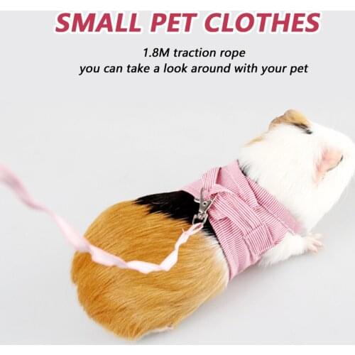 Small Pet Chest Strap Hamster Rabbit Hedgehog Harness Leash Vest Clothes Outdoor Walking Traction Rope Guinea Pig Working Rope