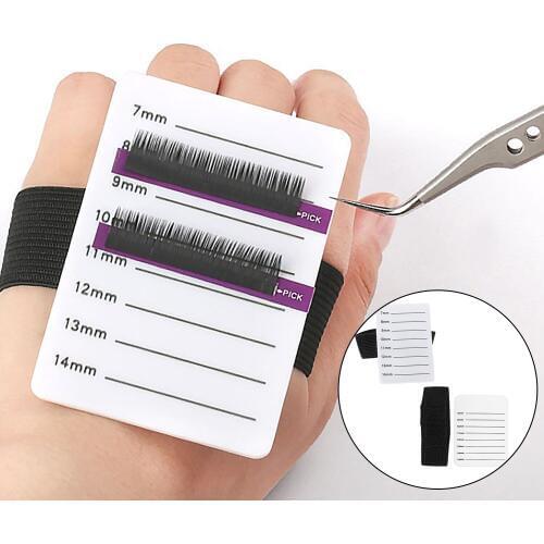Professional Eyelash Extension Lash Holder Plate Tool w/ Elastic Hand Wrist Strip for Eyelash Tray Palette Makeup Tools