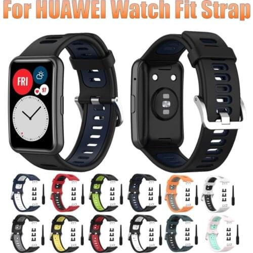 Silicone Band For HUAWEI Watch Fit Strap Waterproof Wrist Watchband Bracelet Accessories Unisex Colorful For Huawei Watch Fit