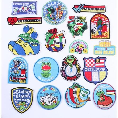 Iron on Patches for Clothes Clothing Stickers Embroidery Patch Ironing Patches Letters Sewing Diy Oeteldonk Applique Stripes I