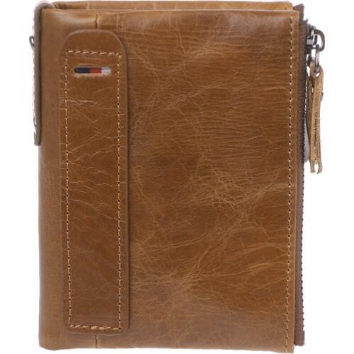 THINKTHENDO High Capacity Men Genuine Leather Cowhide Wallet Bifold Coin Purse Card Holder Gift