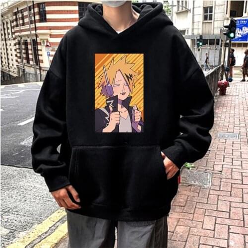 My Hero Academia Kaminari Denki Hoodies Sweatshirts Men Harajuku Streetwear Unisex Fashion Winter Pullover Kawaii Cartoon Hoodie