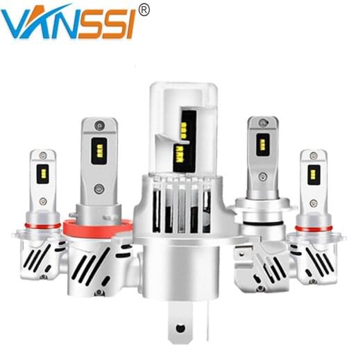 VANSSI 6000k White Car H4 9003 H7 H8 H9 H11 HB3 9005 HB4 9006 LED Headlight Bulbs,6000lm Super Bright Wireless Conversion Kit