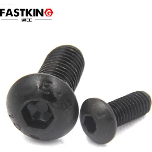 10 pc/lot) M5,M6,M8 *L =8~50mm grade 10.9 class black oxide ISO7380 alloy steel button head hexagon socket screw