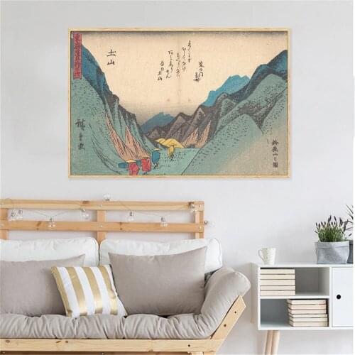 Vintage Japanese Rural Life Landscape Poster and Prints Japan Culture Canvas Painting Wall Art Picture for Restaurant Home Decor