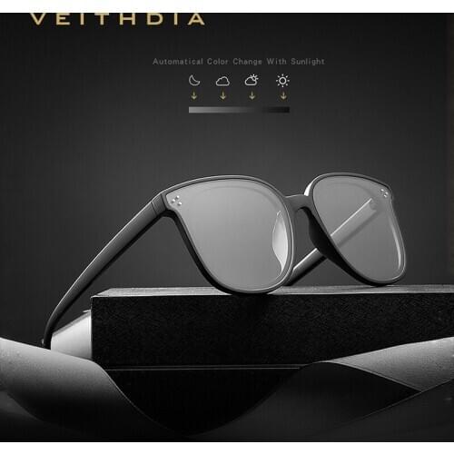VEITHDIA 2020 Vintage Unisex Sunglasses Women Photochromic Lens Sun Glasses Polarized UV400 Glasses For Women 8510