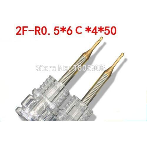 1PCS HRC60 2F-R0.5*4*50*6C Micro Ball milling cutter Spiral Bit Milling Tools Carbide CNC flat End mill Milling cutter,frez