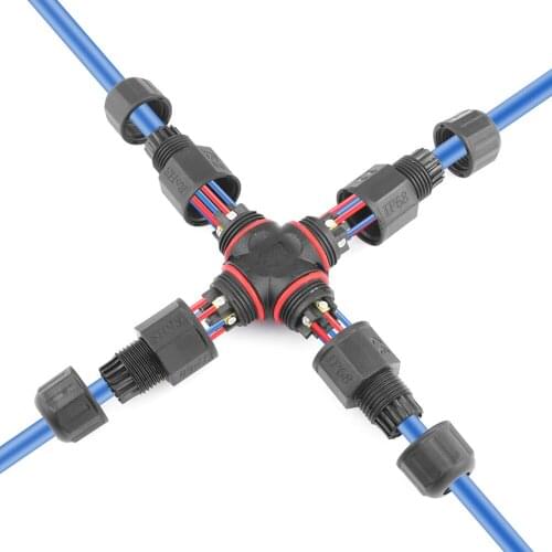 10pcs Mini IP68 Anti-water Cable Connectors I T Cross Shape Wire Connectors Terminal Block 2 3 4 5pins Underwater Connectors