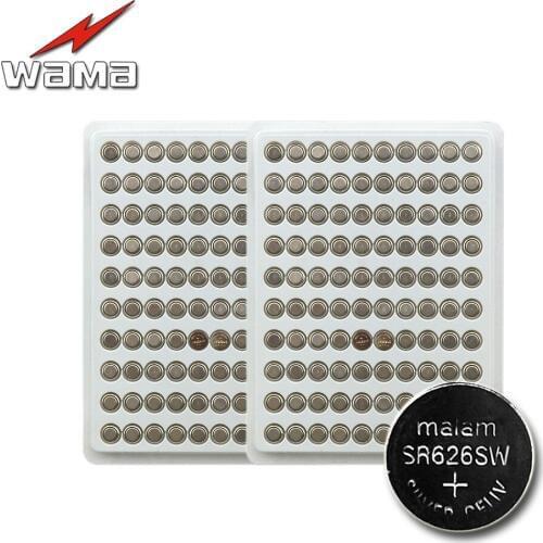 200pcs/2pack Wama AG4 Alkaline Button Coin Batteries LR626 377 SR626 177 Electronic Watches Battery Wholesales Drop shipping