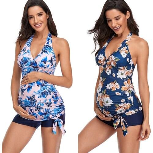 2021 how new women swimsuit womens split flat corner pregnant women printcross-border s