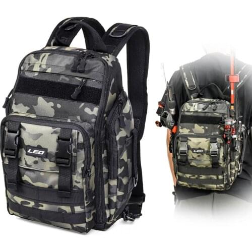 9L Large Capacity Multifunction Dark Night Camouflage Fishing Bag Fishing Rod Reels Lures Shoulder Bag Tackle Backpack