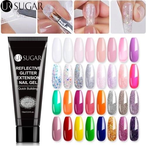 UR SUGAR 15ml Acrylic Quick Building Extension Gel Nail Polish Pink Clear Hard Jelly Soak off Nail Gel For Nails Extension