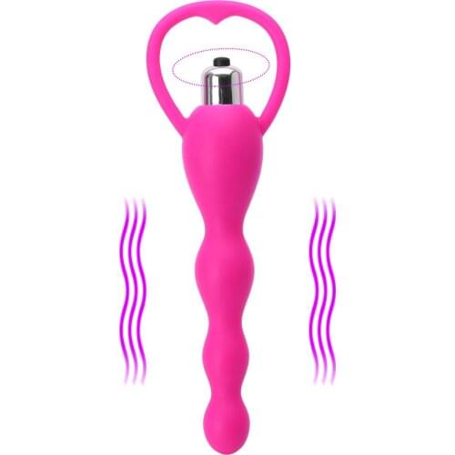 Anal Vibrator Soft Silicone Anal Beads Vibrator Butt Plug Prostate Massager Sex Toys for Men Women Male Gay Masturbation Dildo