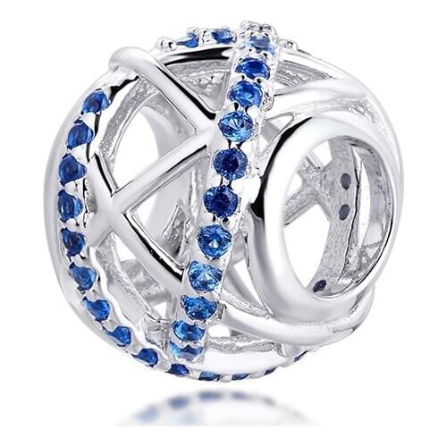 Beads fit for Pandora Bracelets Galaxy Openwork charms 100% 925 Sterling Silver Jewelry Free Shipping