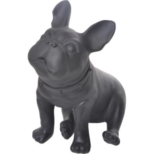 Black Plastic French Bulldog Dog Mannequin With Revolved Head For Display