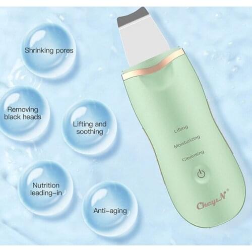 CkeyiN Ultrasonic Skin Scrubber Facial Cleaner Acne Blackhead Remover Peeling Shovel Face Lifting Masssager Comedoner Extractor