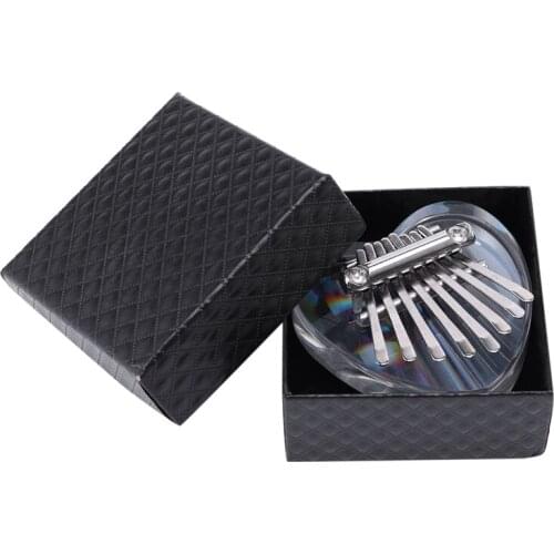 8 Key Colorful Kalimba Thumb Piano,Mini Transparent Acrylic Finger Piano Musical Instrument For Beginners,Heart