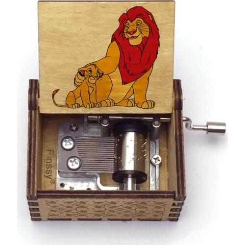Color print Lion King can you feel the love tonight Music Box Hand ed Wooden Musical Christmas Birthday Gift Decoration