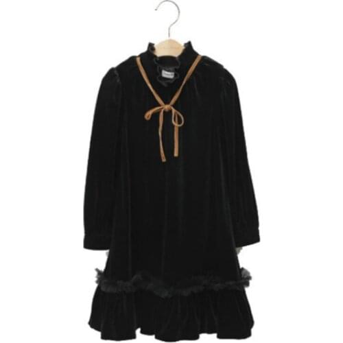 Baby Princess Dress 2020 New Autumn and Winter Warm Kids Dresses for Girls Silver Fox Velvet Children Elegant Dress Bow,#5428