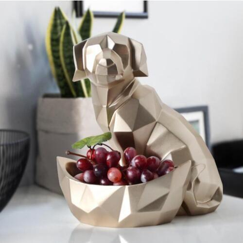 European Animal Dog Cat Resin Storage Box Ornaments Home Livingroom Table Statues Crafts Hotel Office Desktop Figurines Decor