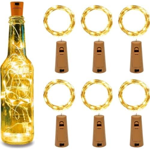 Wine Bottle String Lights 2M 20LED Fairy Lights Waterproof Battery String Lights for Jar Party Wedding Festival Bar Decoration