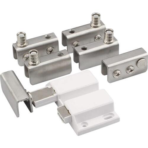 Hot Sale Stainless Steel Glass Door Pivot Hinge Double Head Magnetic Catch Set for 5-8Mm Glass Door