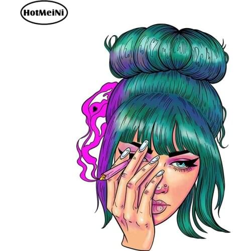 HotMeiNi 13cm x 9cm for Stoner Girl Decal Car Sticker Cartoon Decal Personality Waterproof Surfboard Creative Car Assessoires