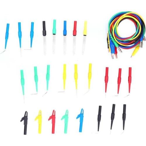 Banana Connector Test Cable Banana Connector Test Cable to Crocodile Clip Plug Line Wire Set Kit with Back Probe Test Cable