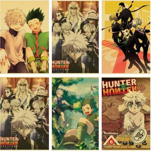 WTQ Hunter X Hunter Canvas Painting Classic Japanese Anime Poster Retro Poster Wall Decor Wall Art Picture for Living Room Decor