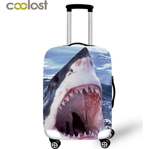 Cool Shark print Luggage cover for travelling baggage Elastic Protective Covers anti-dust Suitcase Trolley Case Covers for 18-32
