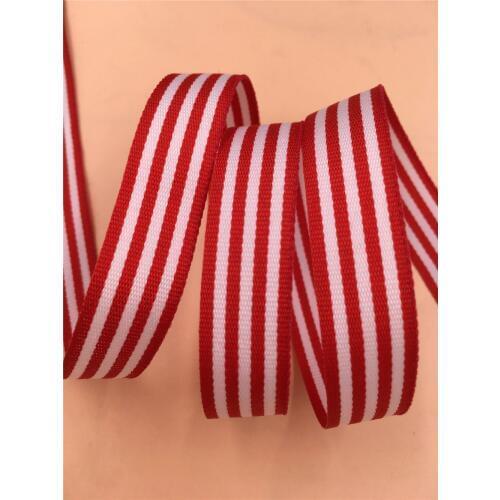 1.5CM 15mm 5/8" Red White Stripes Ribbon Grosgrain Ribbon Set For DIY Handmade Jewelry Materials Wedding Ribbon 10Meters Lot