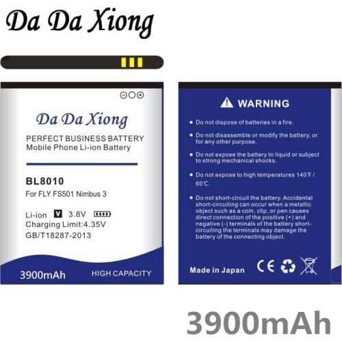 Da Da Xiong 3900mAh BL8010 Li-ion Phone Battery for fly FS501 Nimbus 3