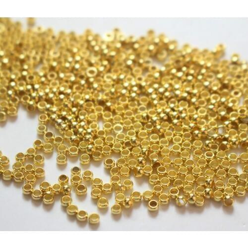 Copper plated 18k genuine gold beaded accessories bead series round bead slingshot buckle positioning beads