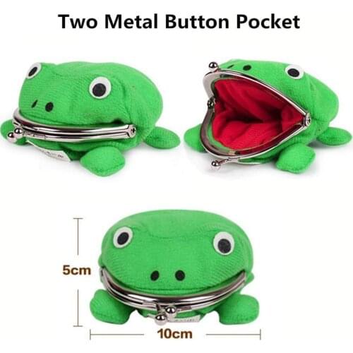 Cute Green Frog Coin Bag Cosplay Props Plush Toy Wallet Case Moisture-proof High-temperature Prevention For Daily Use