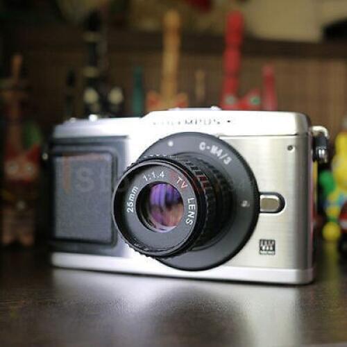 2 in 1 25mm F1.4 CCTV Lens + C-M43 Adapter for PanasonicLumix DMC-GH3,G5,GF5,GX1,GF3,G3,GH2,GF2,G2,G10,G1,GH1,GF1