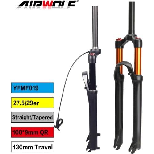 Mountain Bike Fork Suspension 29er 27.5er Quick Release 100*9mm Oil Damping Line Lock Remote Manual Mtb Forks Blade Length 510mm