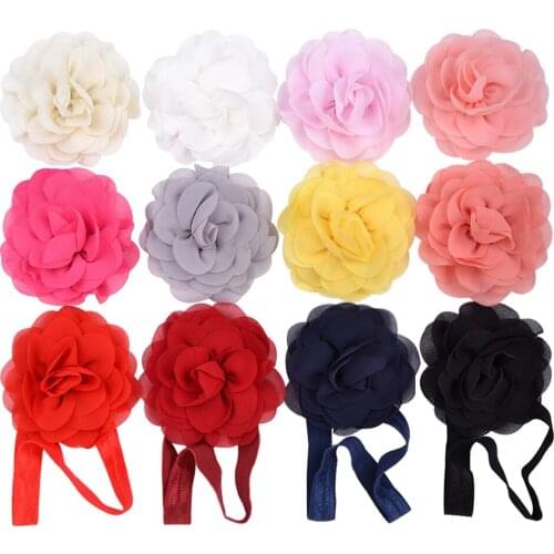 1Piece 12Colors Cute Baby Headband For Newborn Girls Elastic Hair Bands Solid Flower Nylon Turban Headwear Kids Hair Accessories