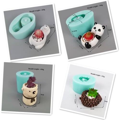 Christmas Silicone Molds for Animal Flower Pot Cement Flowerpot Mold Gypsum Flowerpot Mold 3D Animal Shape Mold for Concrete Pot