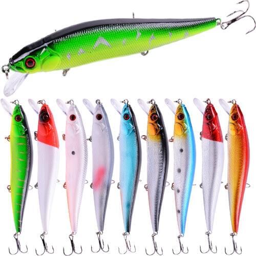1pcs Minnow Fishing Lure 14cm 22.5g Floating Artificial Hard Bait Bass Wobblers Lures Crankbait Pike Treble Hooks Tackle