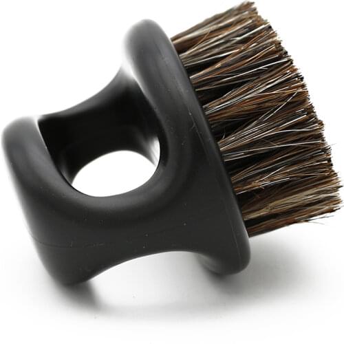 Barbershop Ring Hair Brush Horse Bristle Beard Brush Men Shaving Brush Portable Barber Beard Brushes Salon Facial Cleaning Brush