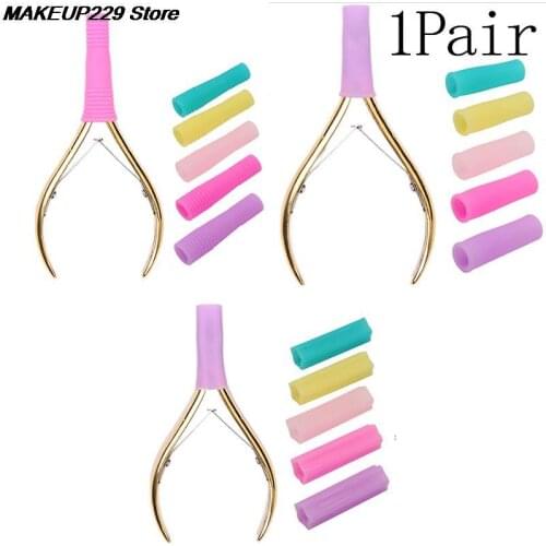 Silicone Nipper Cover Sleeve Nail Cuticle Scissors Tweezers Cap Protective Sleeve For Nail Cuticle Scissors Manicure Tools 2Pcs