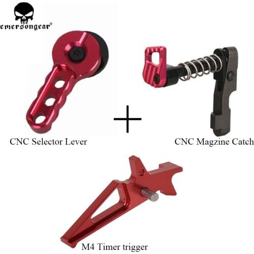 EMERSONGEAR CNC Airsoft Machined Selector Lever Magazine Release Catch for M4/M16 Series Black Magzine Catch