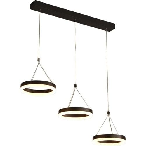 Modern remote control acrylic Dimmable Pendant Lights with three heads ring for living room Kitchen indoor led lighting decor