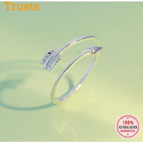 Trusta 2020 Women Love Arrow Ring Letter Opening Fashion Jewelry Pure 100% 925 Sterling Silver Finger Rings Best Gift DS471