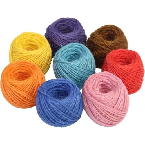 Türk Malı Doğal Dayanıklı Farklı Renklerde 50 gr Jüt İpi - Düğün Hediye Hobiler İçin Çeşitli Renklerde Vintage Hasır İpi