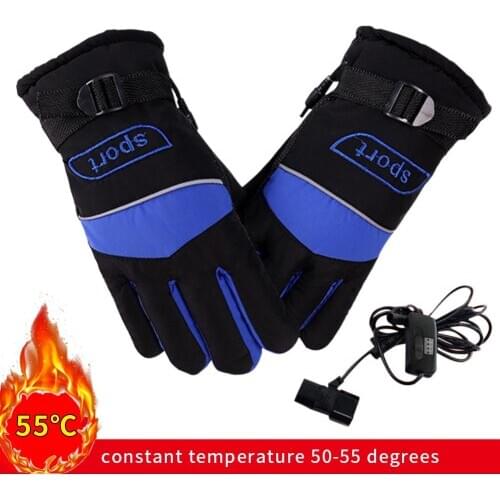 Winter Thermal Gloves Waterproof Electric Heated Gloves Battery Powered For Ski Climbing Heating Gloves