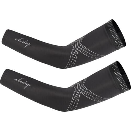 1pair Ice Fabric Cycling Arm Sleeve Mesh Breathable UV Protection Basketball Elbow Pad Quick Dry Sports Arm Warmers BC0497